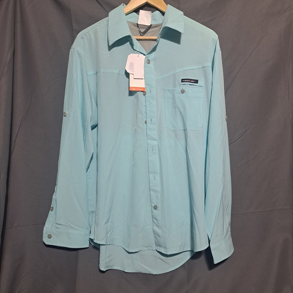 Powder Gray Light Blue Button-Up Shirt - Picture 4 of 9